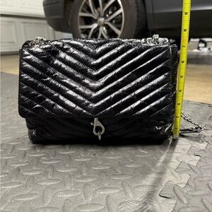 Rebecca Minkoff Edie Crossbody Bag (black/silver)